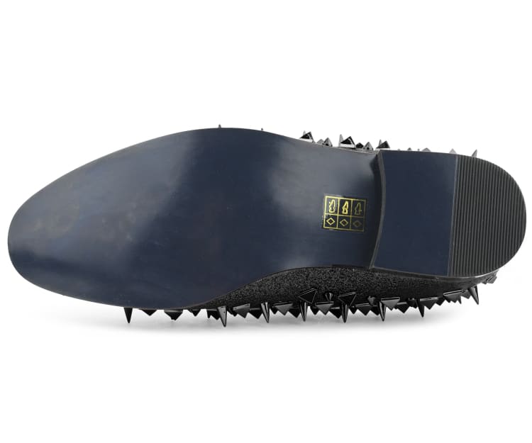 
                      
                        Amali Mesa black spiked loafers sole
                      
                    