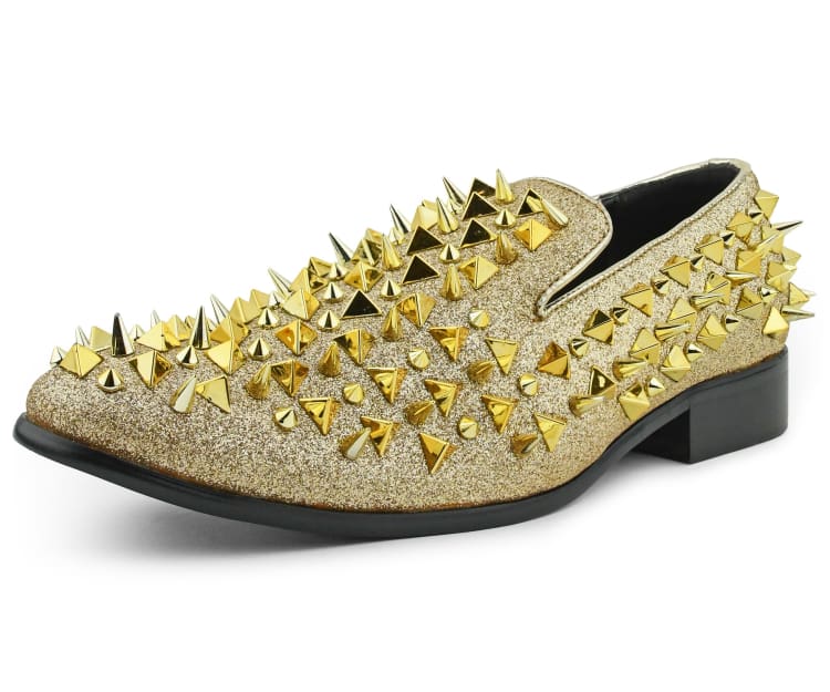 Amali Mesa gold spike shoes main