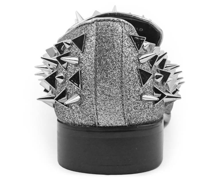 
                      
                        Amali Mesa silver spiked loafers back
                      
                    