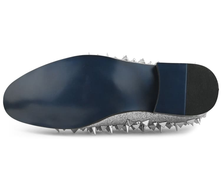 
                      
                        Amali Mesa silver spiked loafers sole
                      
                    