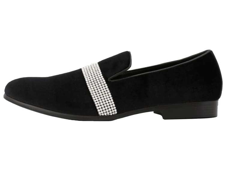 Amali Monarch black smoking slippers side