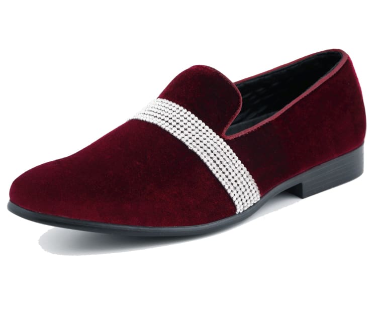 Amali Monarch burgundy smoking slippers main