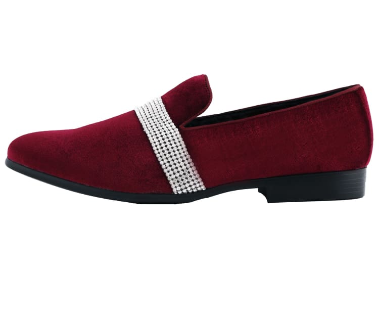 Amali Monarch burgundy smoking slippers side