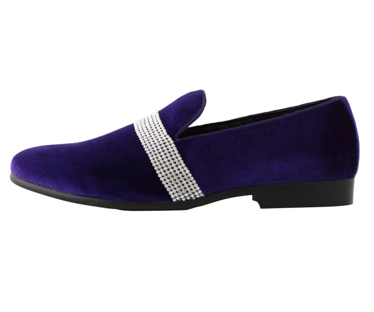 Amali Monarch purple smoking slippers side