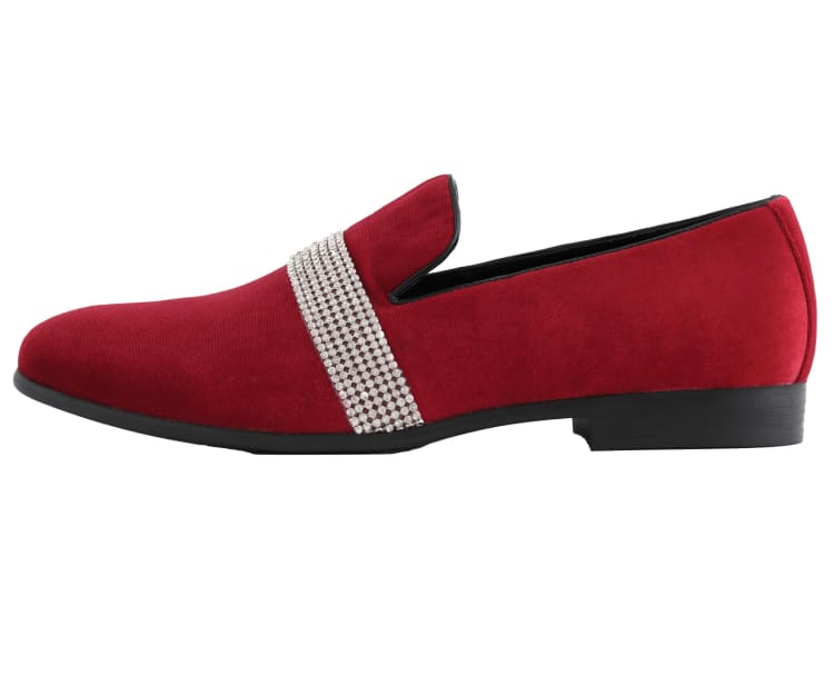 Amali Monarch red smoking slippers side