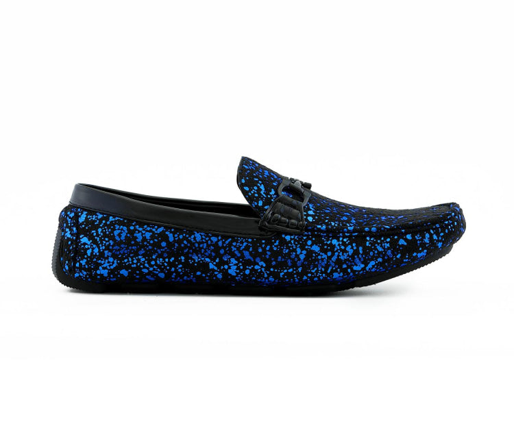 Amali Monty blue driving loafers side 