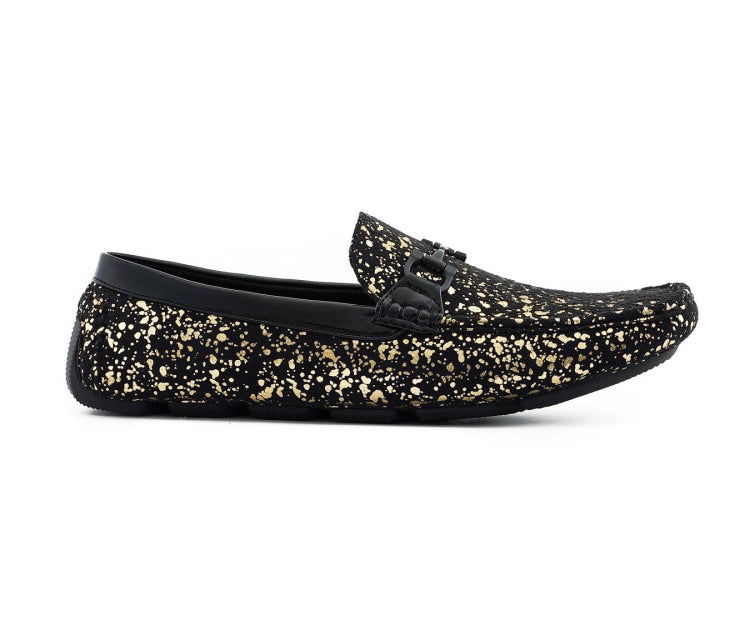 Amali Monty gold driving loafers side