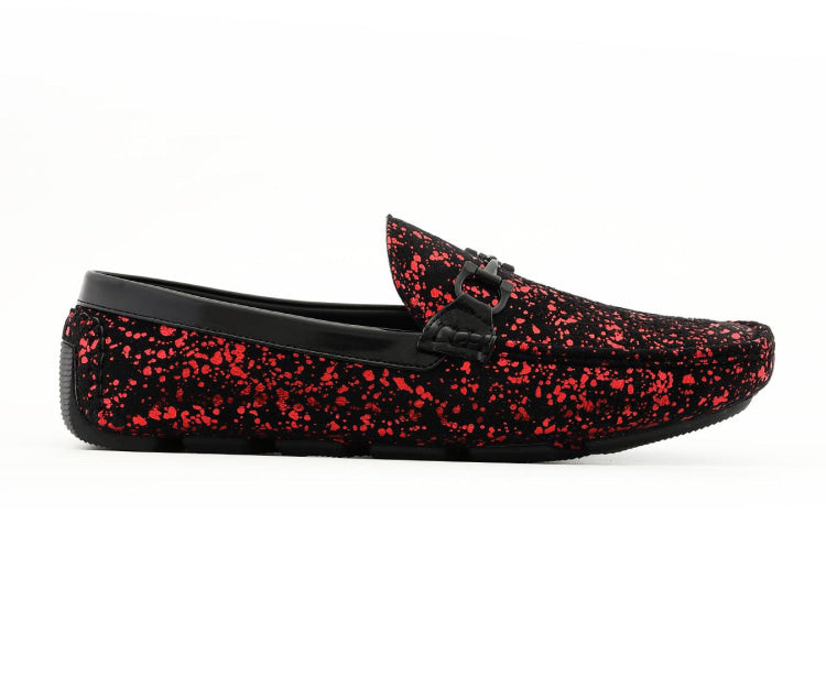 
                      
                        Amali Monty red driving loafers side
                      
                    