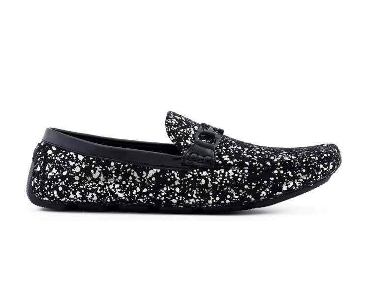 Amali Monty silver driving loafers side