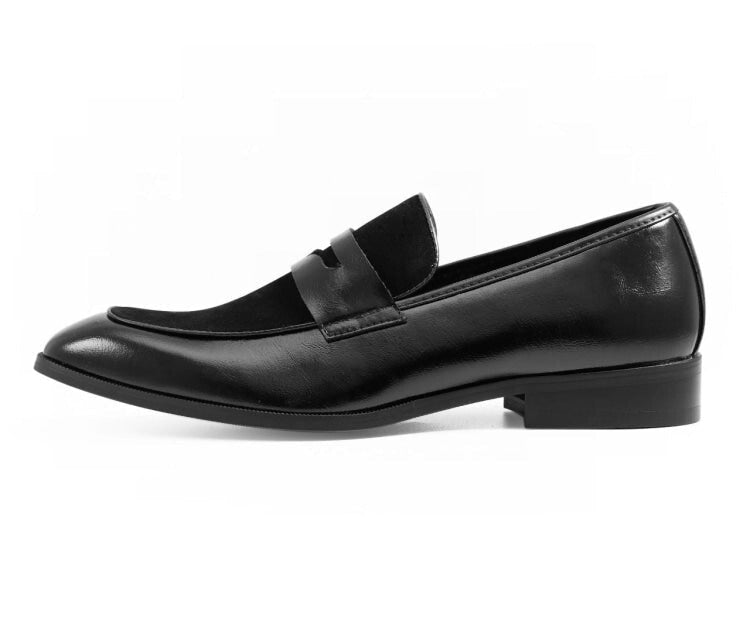 Amali Rian black penny loafers side