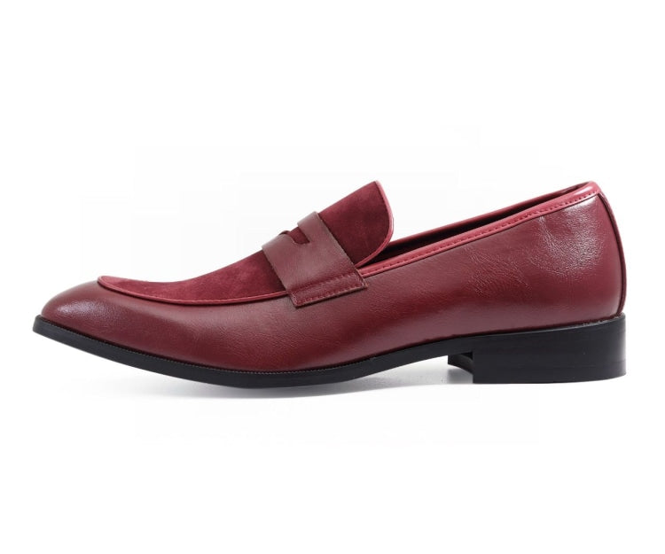 Amali Rian red penny loafers side