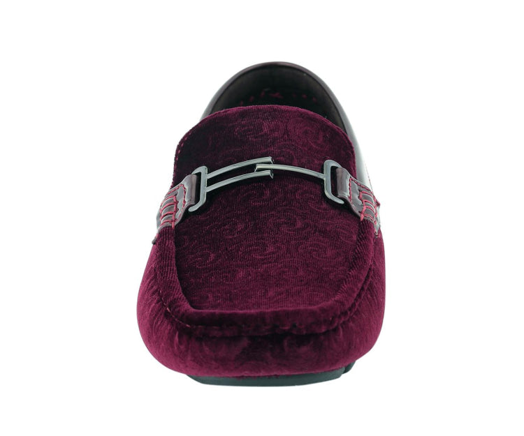 
                      
                        Amali Roberto burgundy velvet loafers front
                      
                    