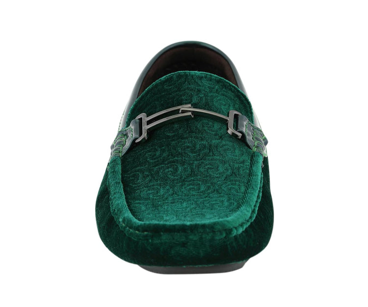 
                      
                        Amali Roberto green velvet loafers front
                      
                    