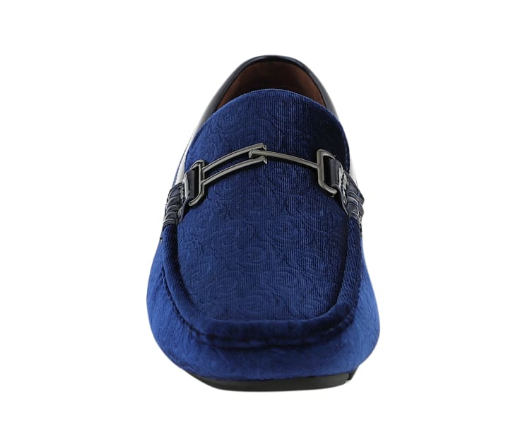 
                      
                        Amali Roberto navy velvet loafers front
                      
                    