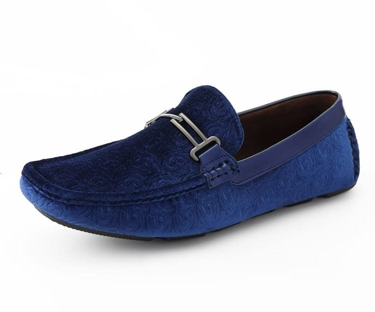 
                      
                        Amali Roberto navy velvet loafers main
                      
                    