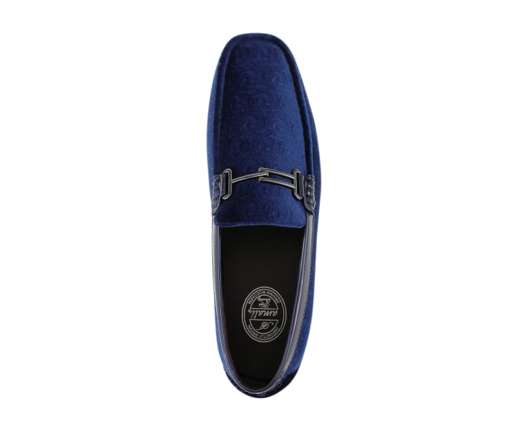 
                      
                        Amali Roberto navy velvet loafers top
                      
                    