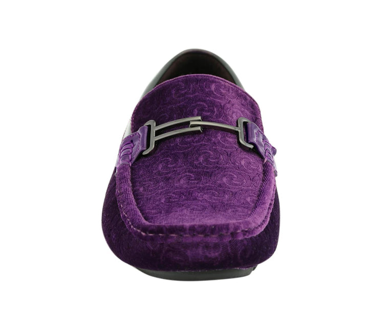 
                      
                        Amali Roberto purple velvet loafers front
                      
                    