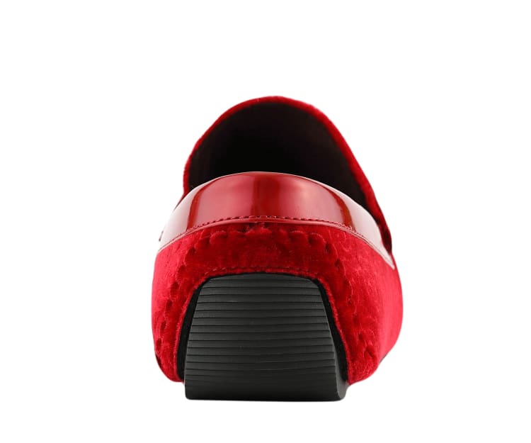 
                      
                        Amali Roberto red velvet loafers back
                      
                    