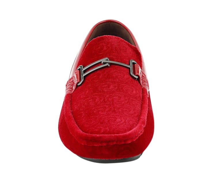 
                      
                        Amali Roberto red velvet loafers front
                      
                    