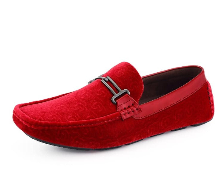 
                      
                        Amali Roberto red velvet loafers main
                      
                    