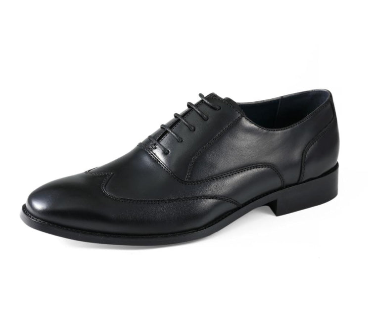 Amali Theo black wingtip oxford shoes main