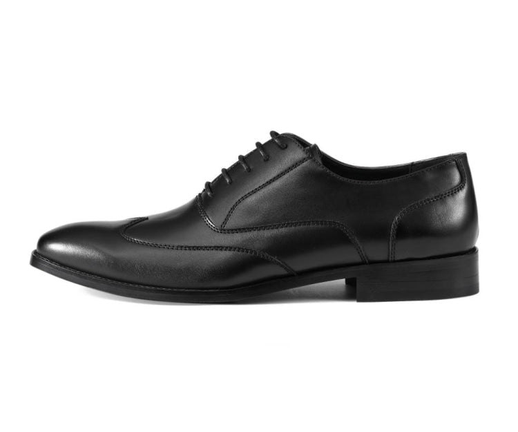 Amali Theo black wingtip oxford shoes side