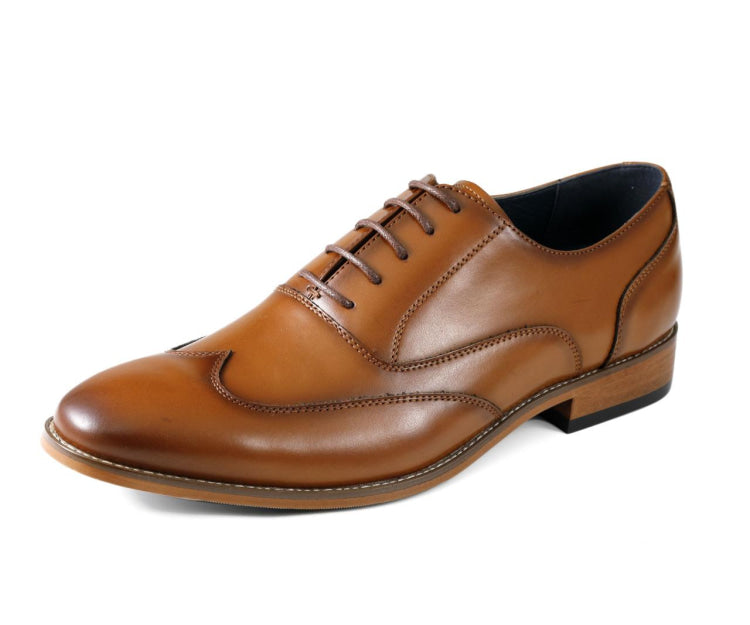 Amali Theo cognac wingtip oxford shoes main