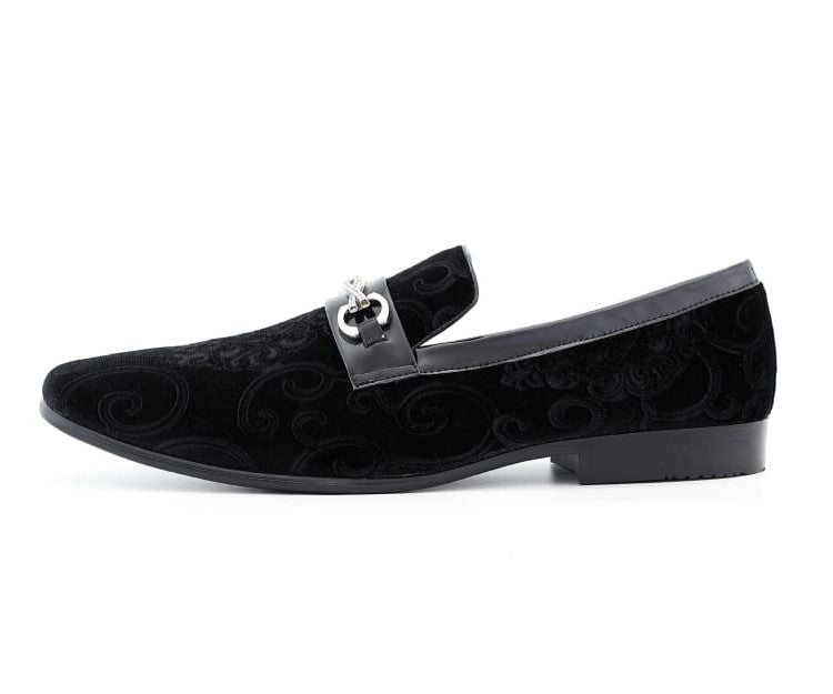 Amali Throne black paisley loafers side