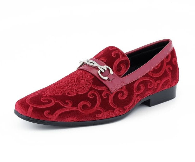 Amali Throne red paisley loafers main