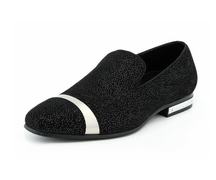 Amali Trevor black glitter loafers main