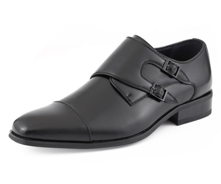 Amali Tucker black monk strap shoes main