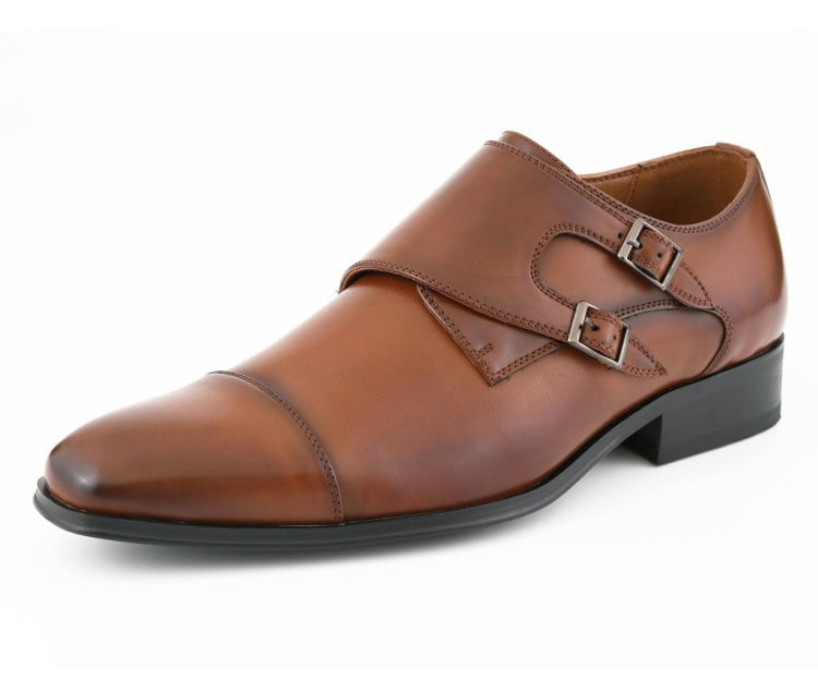 Amali Tucker cognac monk strap shoes main