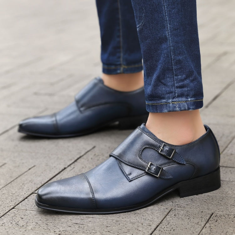 Amali Tucker navy monk strap shoes life