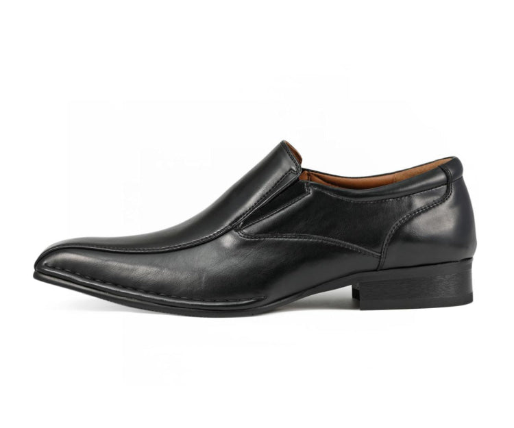 Amali Victor black square toe loafers side