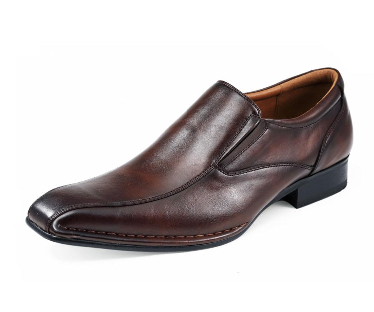 Amali Victor brown square toe loafers main