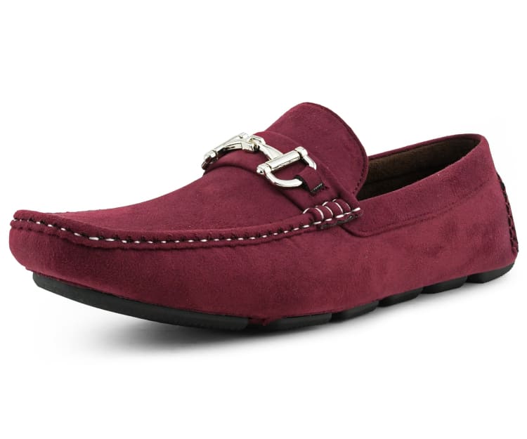 Amali Walken burgundy suede loafers main