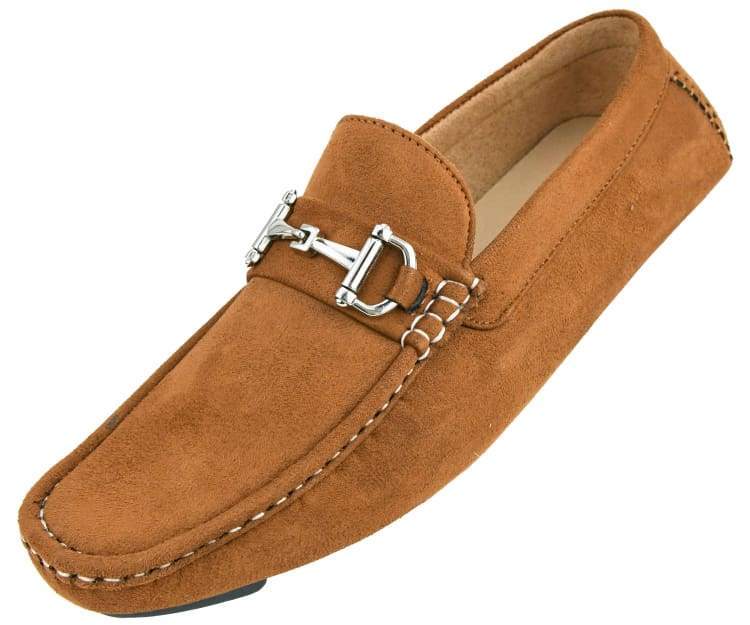 Amali Walken cognac driving loafers angled