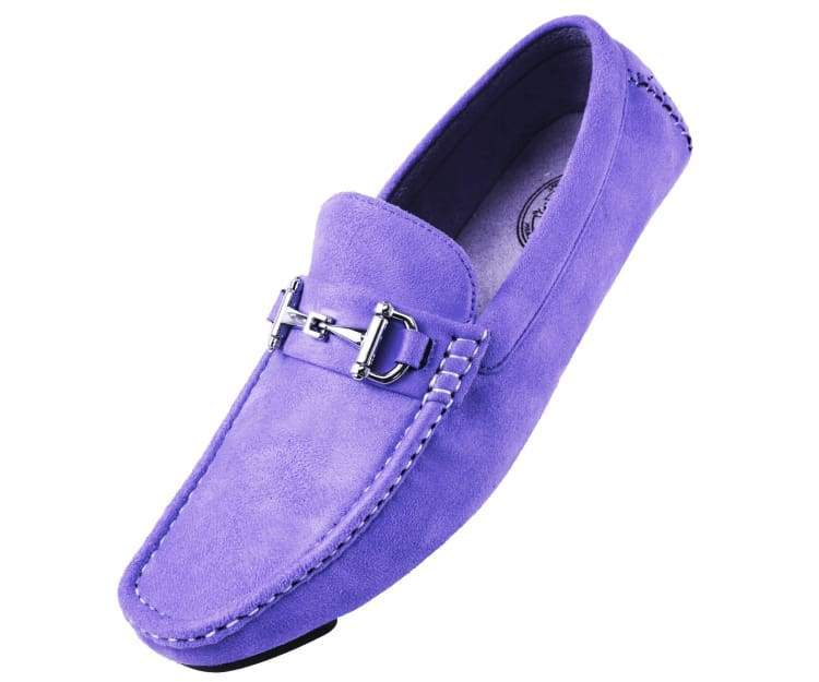 Amali Walken lavender loafers angled