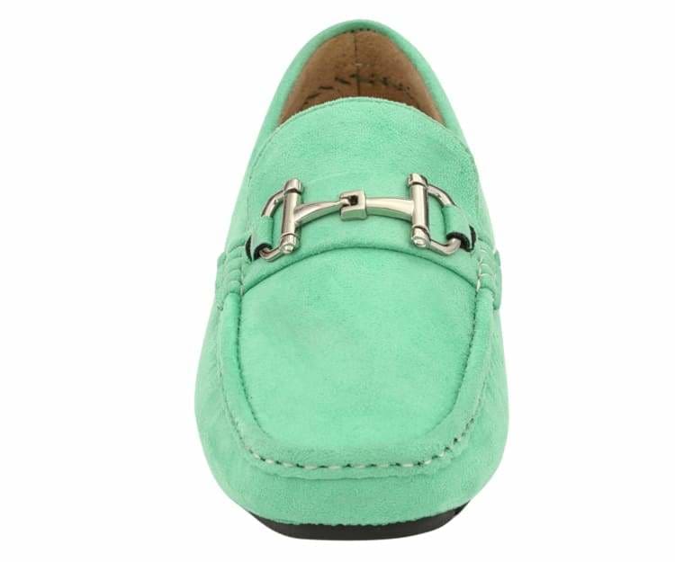 
                      
                        Amali Walken mint green loafers front
                      
                    