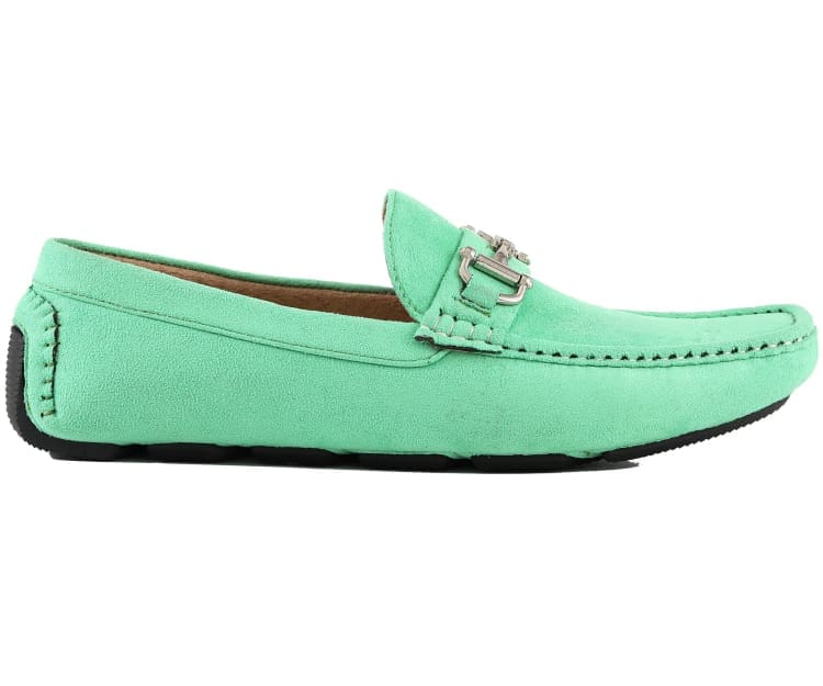 Amali Walken mint green loafers side