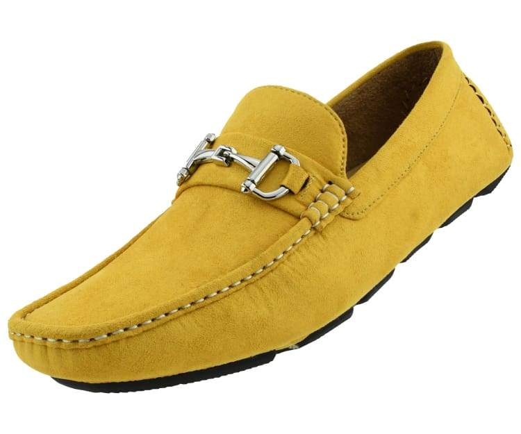 Amali Walken mustard loafers angled