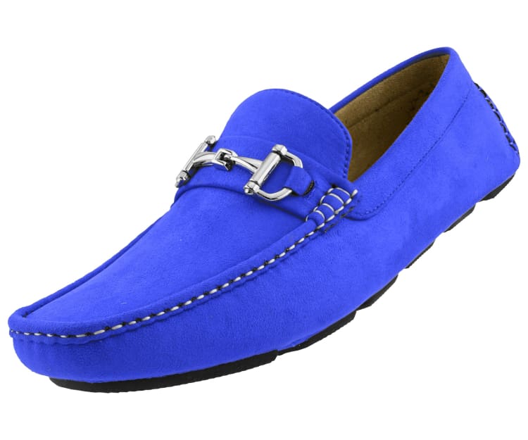 Amali Walken royal blue loafers angled