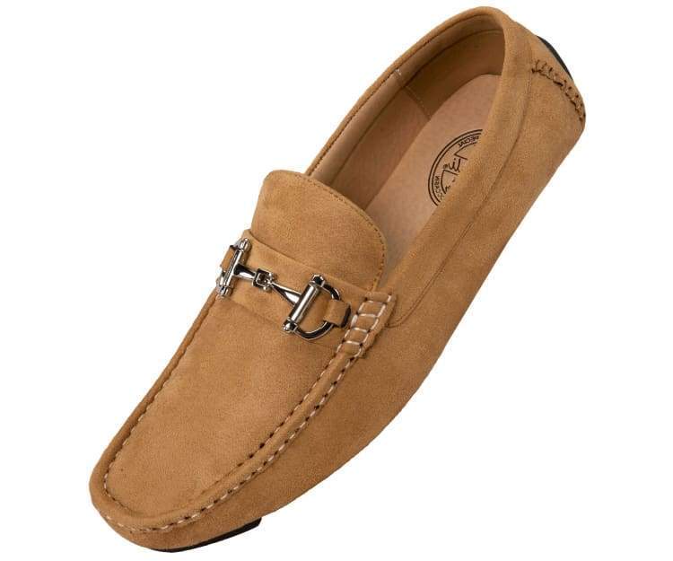 Amali Walken taupe loafers angled