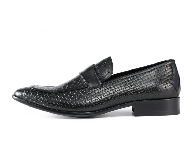 Amali Wren black woven loafers side