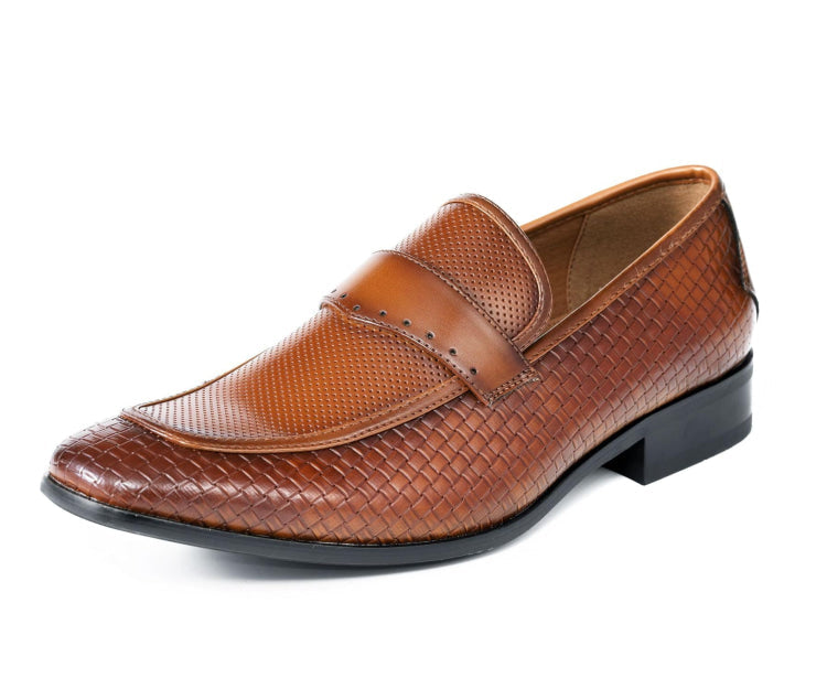 Amali Wren tan woven loafers main