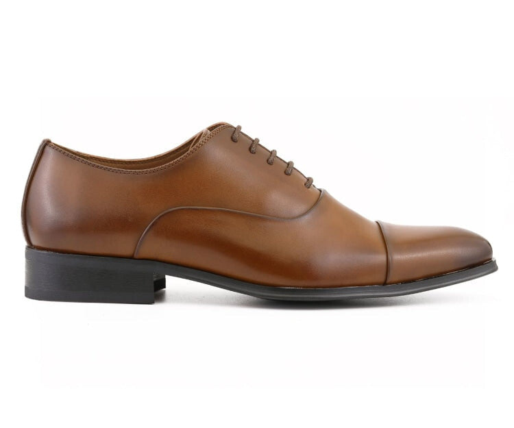 Amali Zyon cognac cap toe oxford side